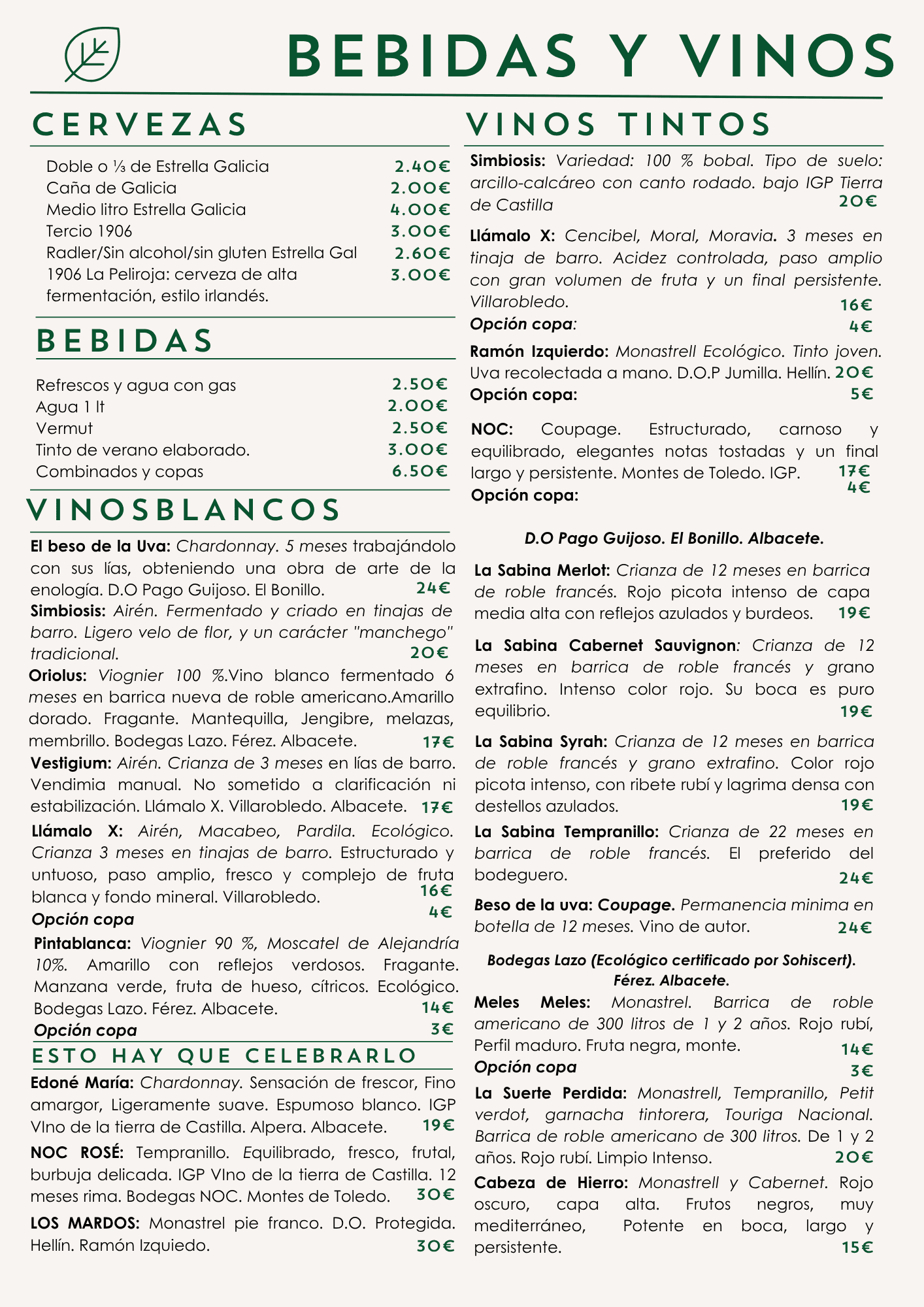 CARTA AURELIO BISTRÓ